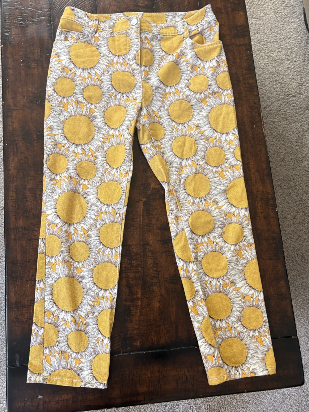Akris Punto Floral Sunflower Print Pants in Size 8